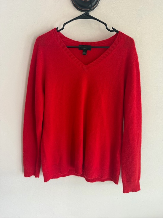 Charter Club Sweaters - Charter Club Women's V-Neck Sweater - Red Cashmere XL
